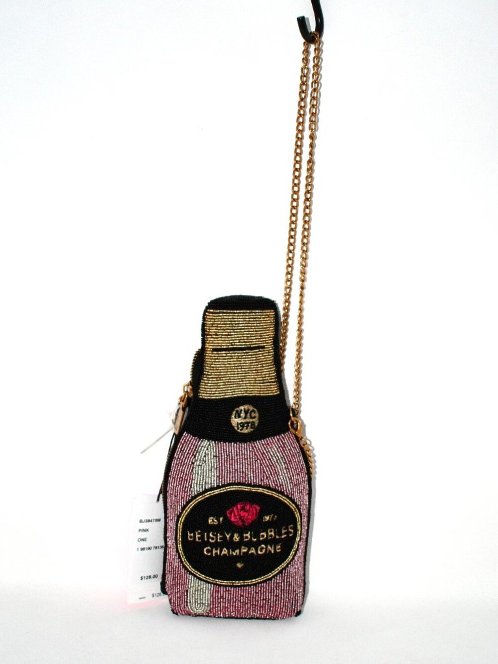 Betsey Johnson Bubbles Beaded Novelty Crossbody Bag in Pink #BJ38470M NWT